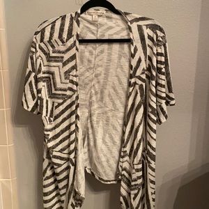 Black and white striped cardigan